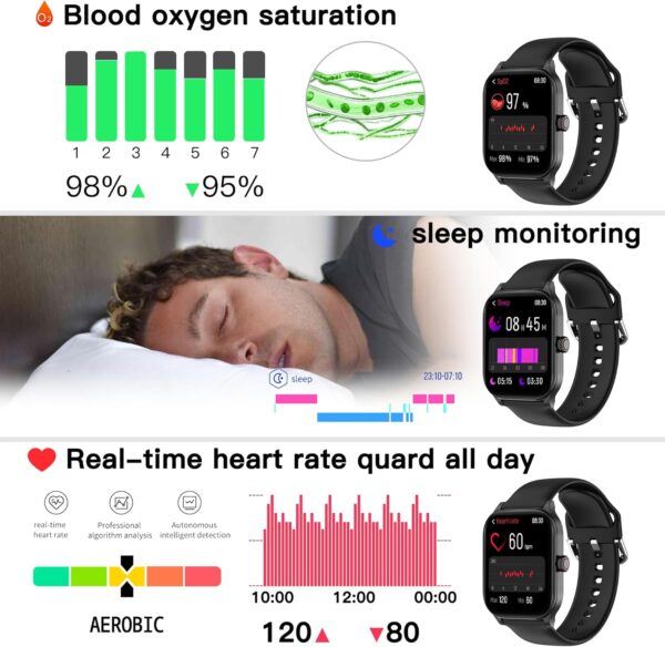 Smart Watch 2.01 for Android Phones and iPhone with Heart Rate