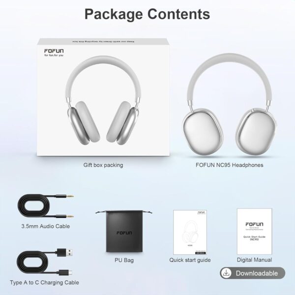 NC95 Hybrid Active Noise Cancelling Headphones with Knob Control
